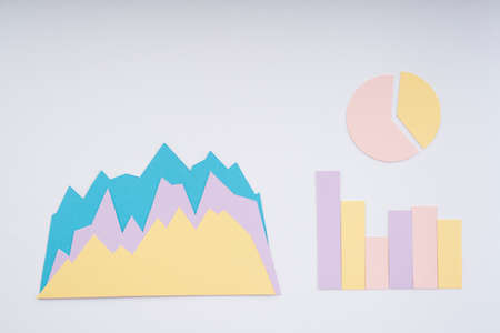 Many type of infographic diagram over white background. Top view.の写真素材