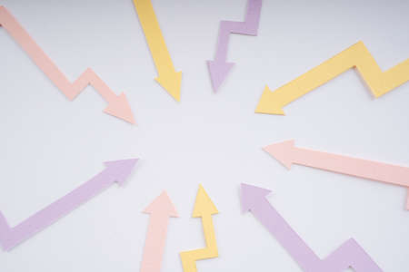 Arrow infographics. Business statistic, diagram, data visualization, graph information. Copy space.の写真素材