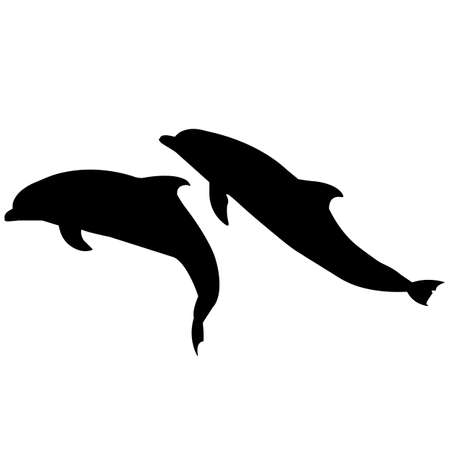 Dolphin Silhouette Vector Graphicsのイラスト素材