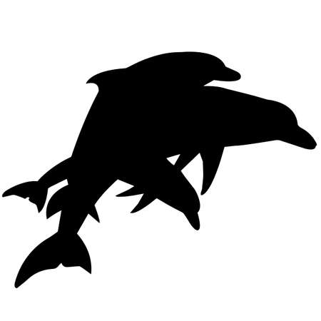 Dolphin Silhouette Vector Graphicsのイラスト素材