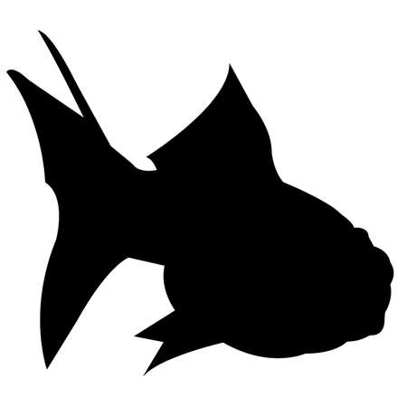 Gold fish Silhouette Vector Graphicsのイラスト素材