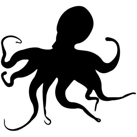 Octopus Silhouette Vector Graphicsのイラスト素材