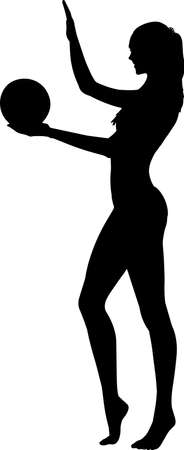 Beach Volleyball Women 9 isolated vector silhouetteのイラスト素材