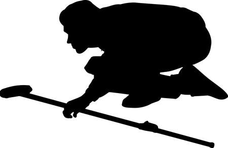 Curling 10 isolated vector silhouetteのイラスト素材