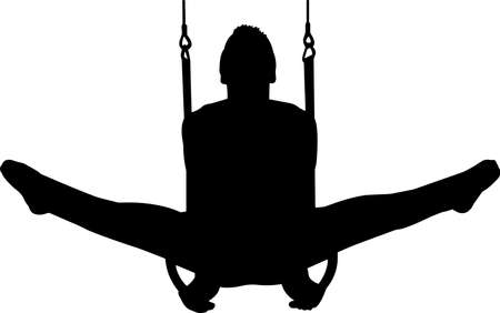 Gymnastics Men 5 isolated vector silhouetteのイラスト素材
