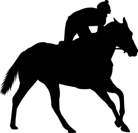Horse Racing 6 isolated vector silhouetteのイラスト素材