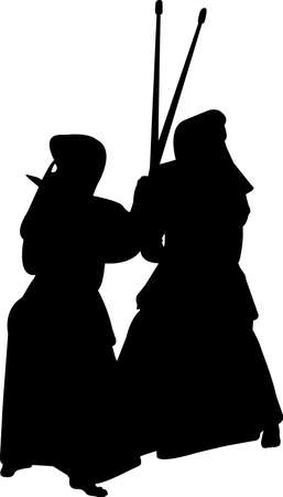 Kendo 1 isolated vector silhouetteのイラスト素材