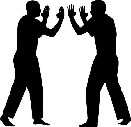 Krav Maga 7 isolated vector silhouetteのイラスト素材