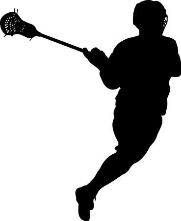 Lacrosse - Men 5 isolated vector silhouetteのイラスト素材
