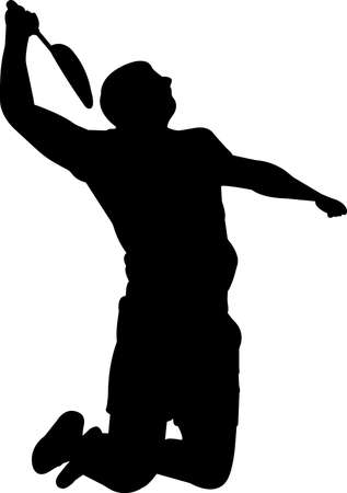 Squash - Men 1 isolated vector silhouetteのイラスト素材