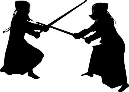 Kendo 5 isolated vector silhouetteのイラスト素材