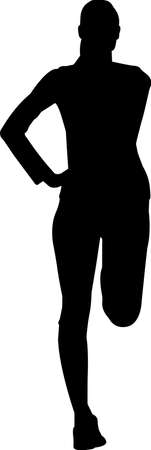 Stretching 9 isolated vector silhouetteのイラスト素材