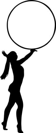 Rythmic Gymnastic 26 isolated vector silhouetteのイラスト素材