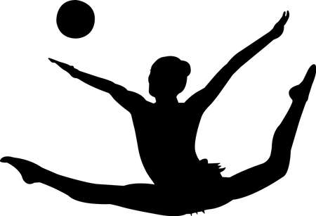 Rythmic Gymnastic 13 isolated vector silhouetteのイラスト素材