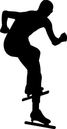 Speed Skating 8 isolated vector silhouetteのイラスト素材