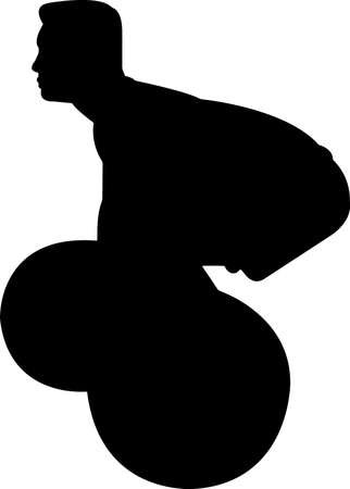 Weightlifting Men 7 isolated vector silhouetteのイラスト素材