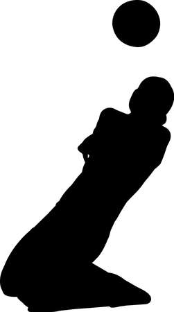 Volleyball WOmen 1 isolated vector silhouetteのイラスト素材