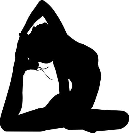 Woman yoga 35 isolated vector silhouetteのイラスト素材