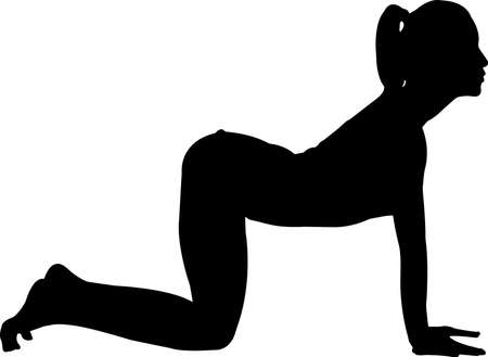 Woman yoga 17 isolated vector silhouetteのイラスト素材