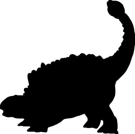 Ankylosaurus 6 isolated vector silhouetteのイラスト素材
