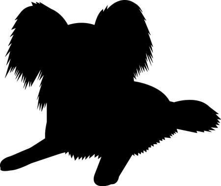 Papillon Dog 7 isolated vector silhouetteのイラスト素材