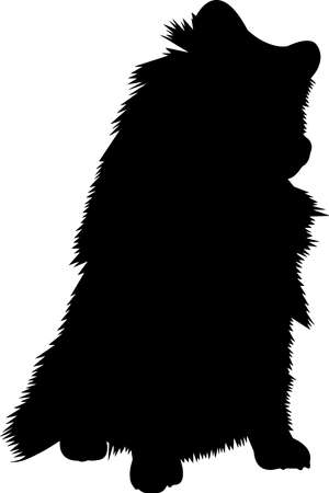 Pomeranian 4 isolated vector silhouetteのイラスト素材