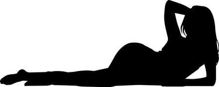 Fit Woman Silhouette Vectorのイラスト素材