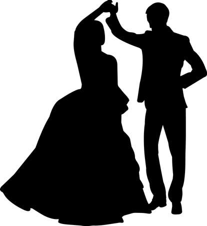 Wedding Dance Silhouette Vectorのイラスト素材