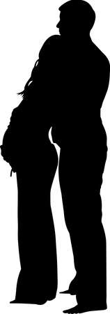 Pregnant Couple Silhouette Vectorのイラスト素材