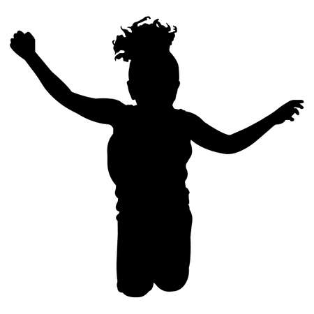 Kids Jumping  Vector Silhouetteのイラスト素材