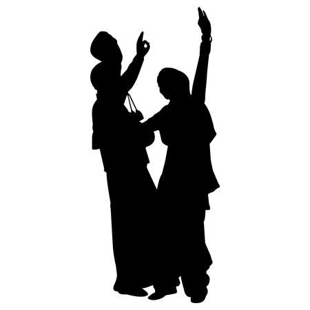 Bhangra Silhouette Vectorのイラスト素材