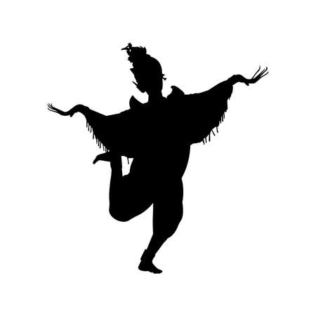 Traditional Thai Dance Silhouette Vectorのイラスト素材