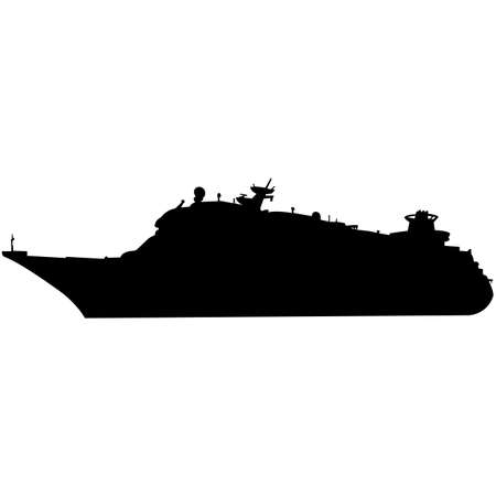 Cruiser Ship  Silhouette Vectorのイラスト素材