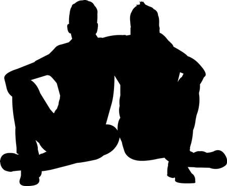 Gay Couple Silhouette Vectorのイラスト素材