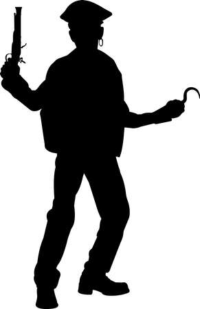 Pirate Silhouette Vectorのイラスト素材