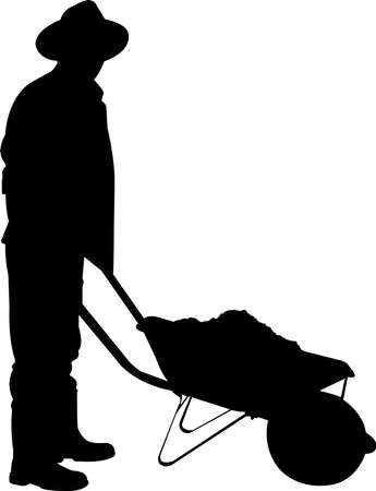 Farmer Silhouette Vectorのイラスト素材