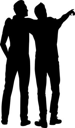Gay Couple Silhouette Vectorのイラスト素材