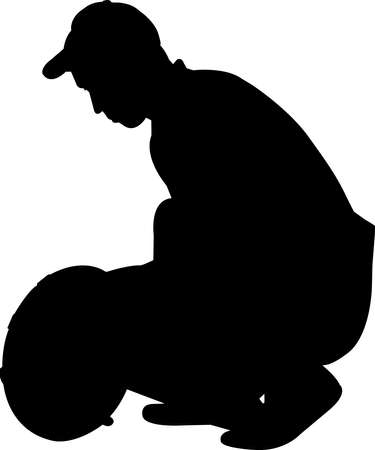 Mechanic Silhouette Vectorのイラスト素材