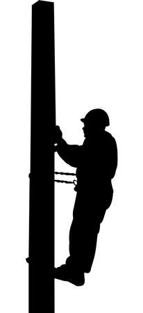 Power Lineman Silhouette Vectorのイラスト素材