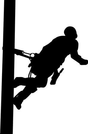 Power Lineman Silhouette Vectorのイラスト素材
