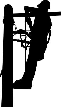 Power Lineman Silhouette Vector