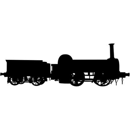 Steam Engine  Silhouette Vectorのイラスト素材