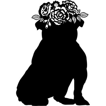 Bulldog Silhouette Vectorのイラスト素材