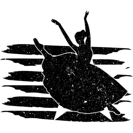 Ballet  flag, American Flag, Fourth of July, 4th of July, Patriotic, Cricut Silhouette Cut File, Cutting fileのイラスト素材