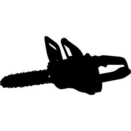 Isolated Gardening Tool Chain Saw Silhouette Vector Illustrationのイラスト素材