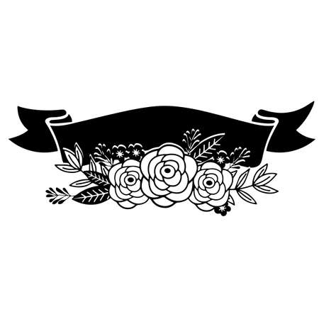 Floral Ribbon Vector Designのイラスト素材