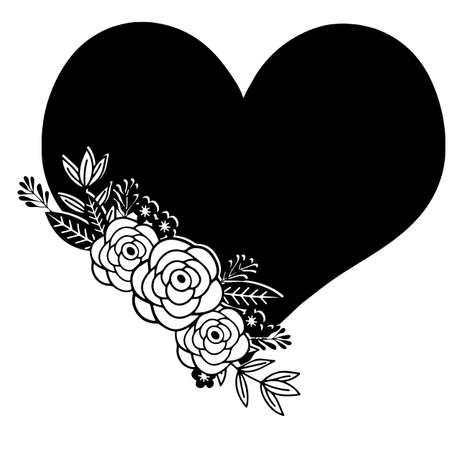 Floral Heart Vector Designのイラスト素材