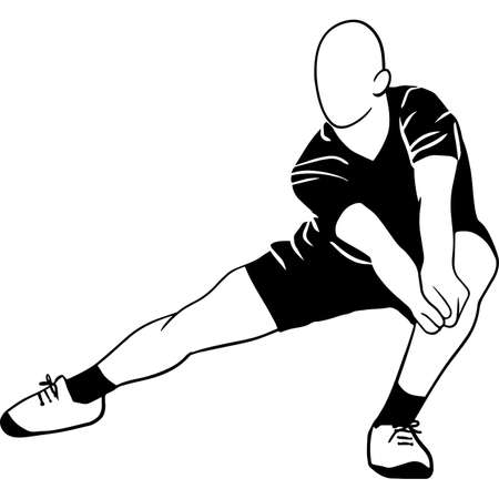 Hand drawn Male Volleyball Player Vector Sketchのイラスト素材