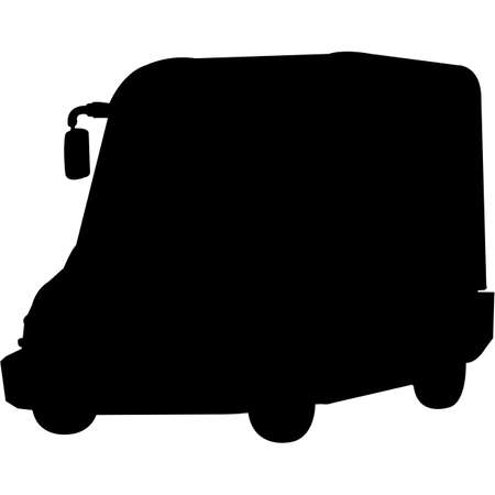 Mail Truck   Silhouette Vectorのイラスト素材