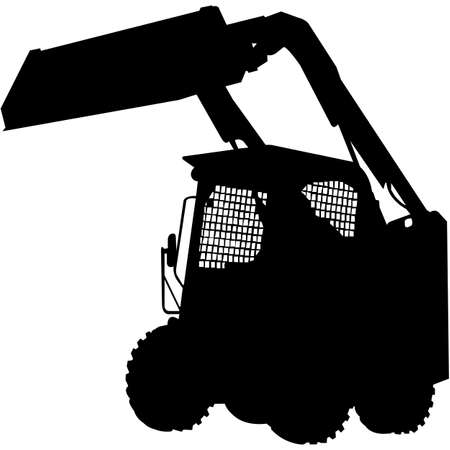 Skid Loader   Silhouette Vectorのイラスト素材